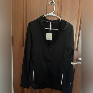 Fabletics Tech Knit Full Zip Hoodie. Large. Color-Black